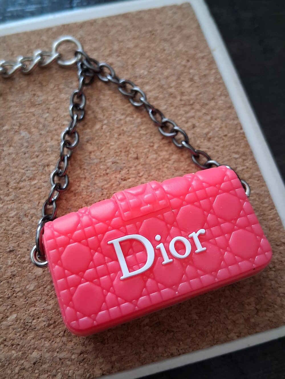 Pink Mini Fashion Bag Silver Keychain - Picture 3 of 3